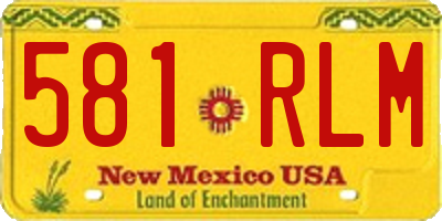 NM license plate 581RLM
