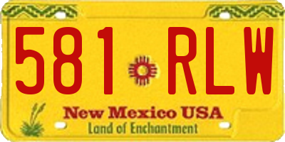 NM license plate 581RLW
