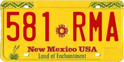NM license plate 581RMA