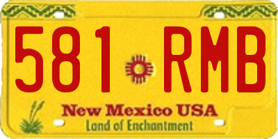 NM license plate 581RMB