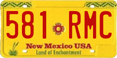 NM license plate 581RMC