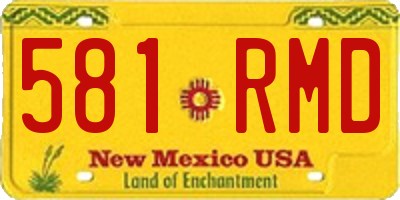 NM license plate 581RMD