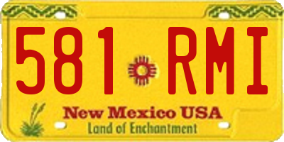NM license plate 581RMI