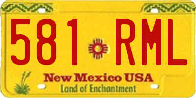 NM license plate 581RML