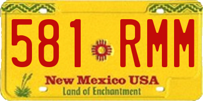 NM license plate 581RMM