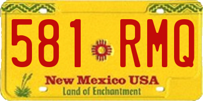 NM license plate 581RMQ