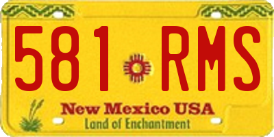 NM license plate 581RMS