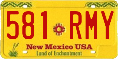 NM license plate 581RMY