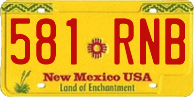 NM license plate 581RNB
