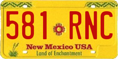 NM license plate 581RNC