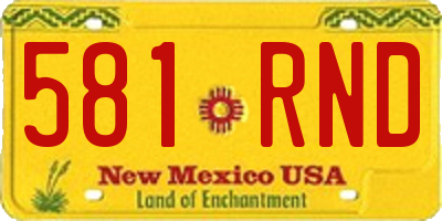 NM license plate 581RND