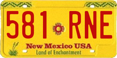 NM license plate 581RNE