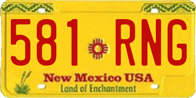 NM license plate 581RNG