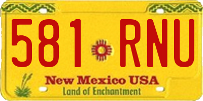 NM license plate 581RNU