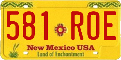 NM license plate 581ROE