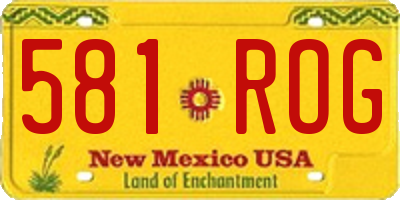 NM license plate 581ROG