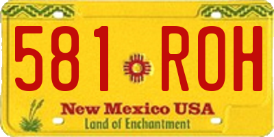 NM license plate 581ROH