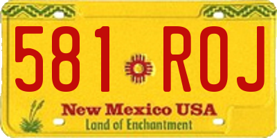NM license plate 581ROJ