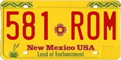 NM license plate 581ROM