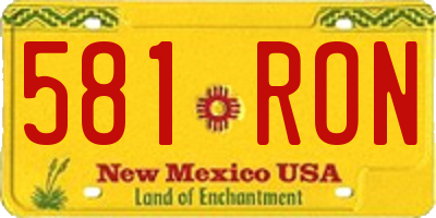 NM license plate 581RON