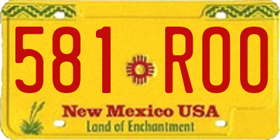 NM license plate 581ROO