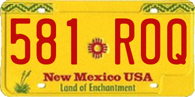 NM license plate 581ROQ