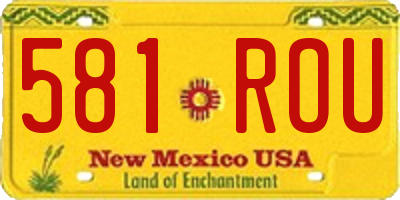 NM license plate 581ROU