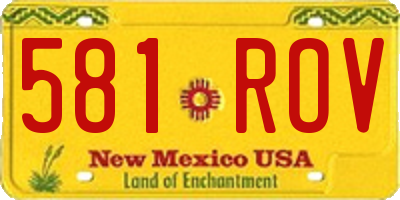 NM license plate 581ROV