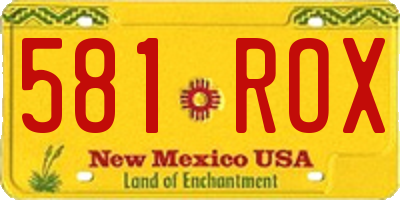 NM license plate 581ROX