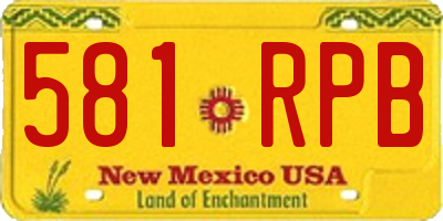 NM license plate 581RPB