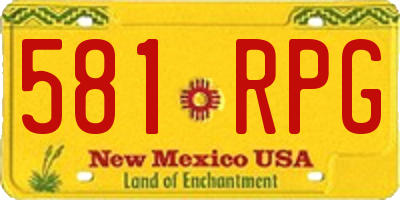 NM license plate 581RPG