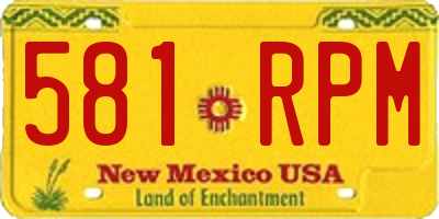 NM license plate 581RPM