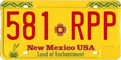 NM license plate 581RPP
