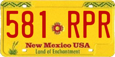 NM license plate 581RPR