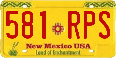 NM license plate 581RPS