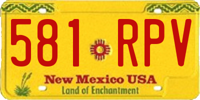 NM license plate 581RPV