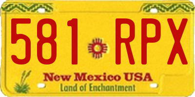 NM license plate 581RPX