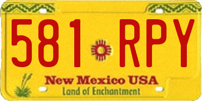 NM license plate 581RPY