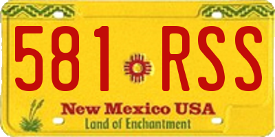 NM license plate 581RSS