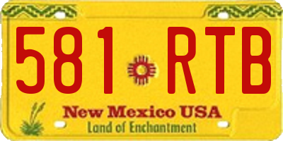 NM license plate 581RTB