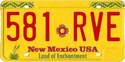 NM license plate 581RVE