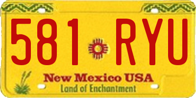 NM license plate 581RYU