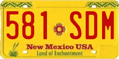 NM license plate 581SDM