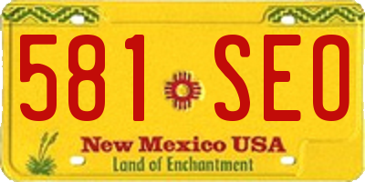 NM license plate 581SEO