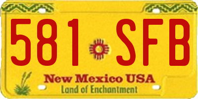NM license plate 581SFB