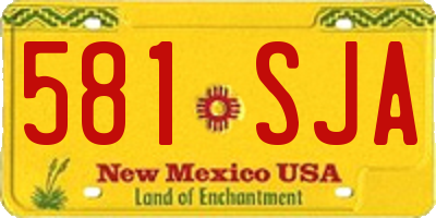 NM license plate 581SJA