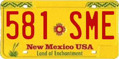 NM license plate 581SME