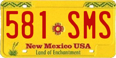 NM license plate 581SMS