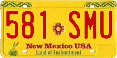 NM license plate 581SMU