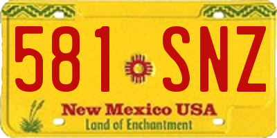 NM license plate 581SNZ